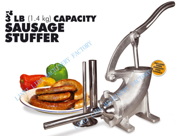 3LB SAUSAGE STUFFER WITH STAINLESS STEEL TUBES